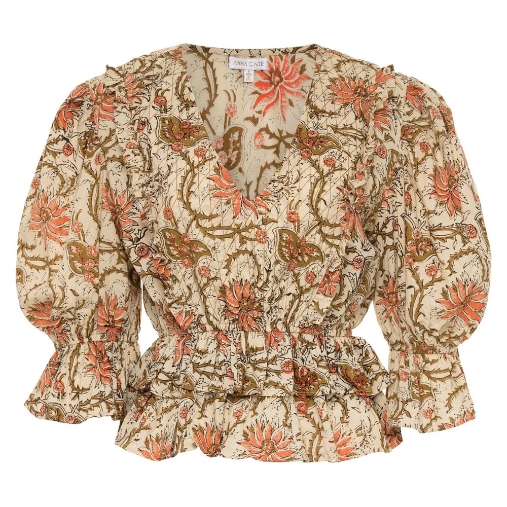 NWOT Anna Cate Collection Lina Block Print Top